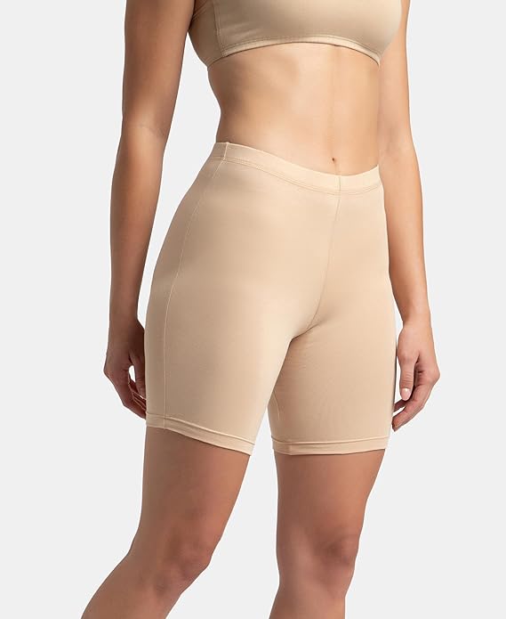 Jockey 1529 Women's High Coverage Super Combed Cotton Elastane Stretch Mid Waist Shorties with Concealed Waistband Additional Image
