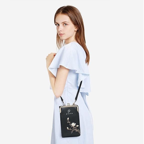 PALAY Women's Small Cross-Body Phone Bag Stylish PU Leather Mobile Cell Phone Holder Pocket Purse Wallet Sling Bag Mini Shoulder Bags Additional Image