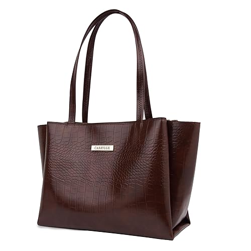 Carrylux Large Capacity Croco Pattern Tote Bags For Womens Big Purses And Handbags Ladies Big Shoulder Bag